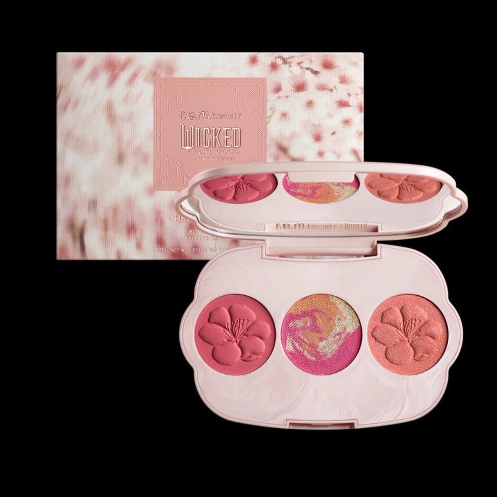 NIB r.e.m. beauty x wicked: for good cherry blossom blush palette (coral)